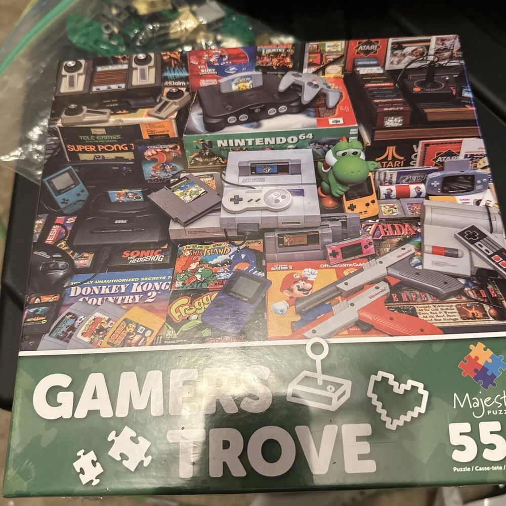 Gamers Trove Vintage Video Games Collage n64 nes snes atari 550 Pieces 13X16 NEW